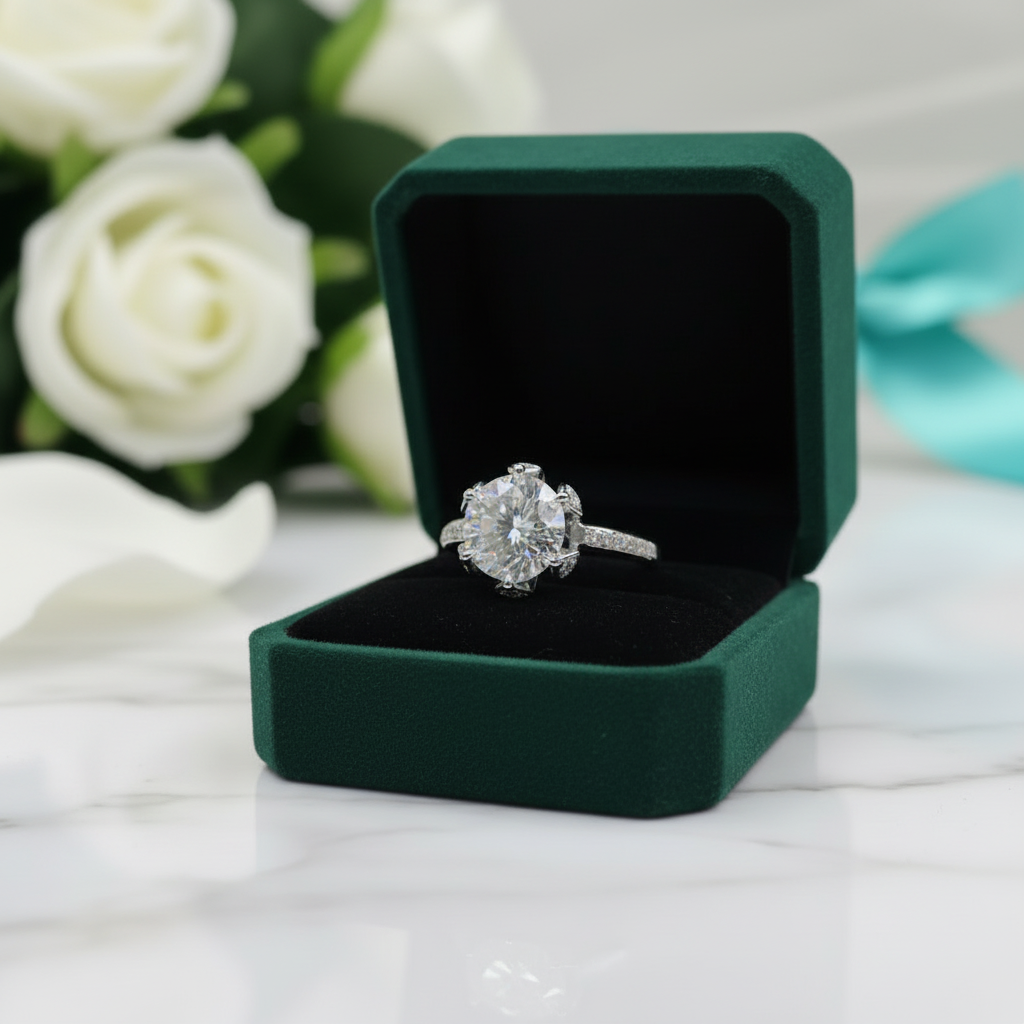 3.0 Ct Round Cut Diamond Option Blossom Bud Engagement Ring