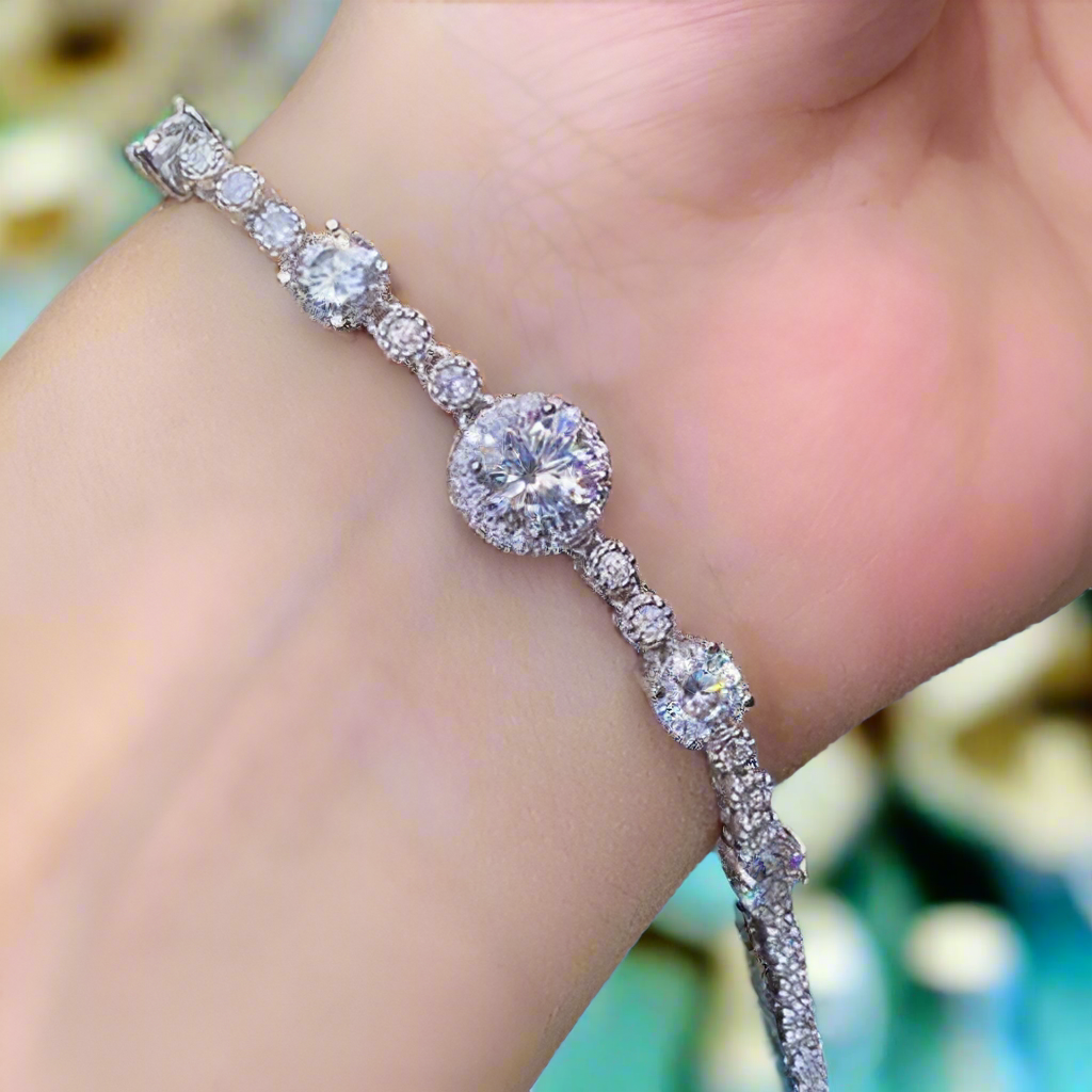 3.0 Ct Round Cut Diamond Bracelet-Evani Jewelry