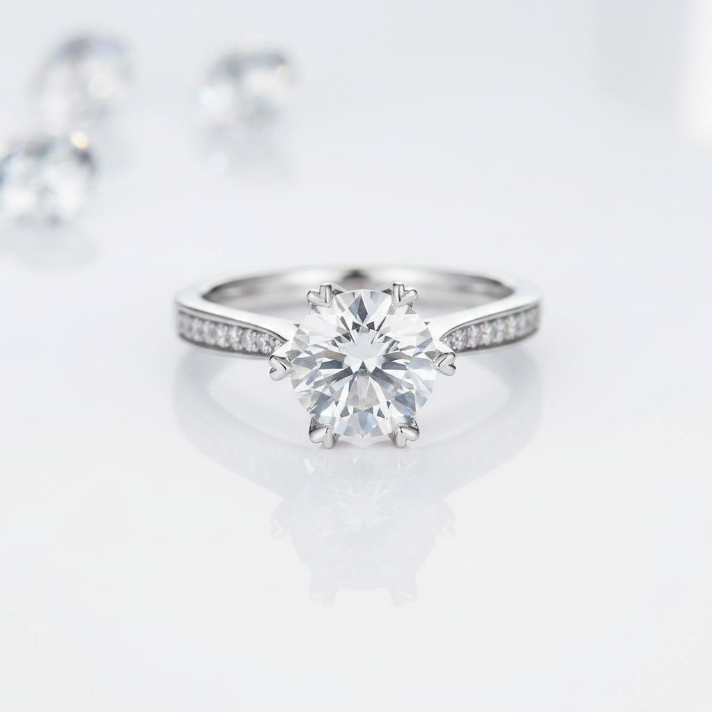 3.0 Ct Round Cut Diamond Option Channel Engagement Ring