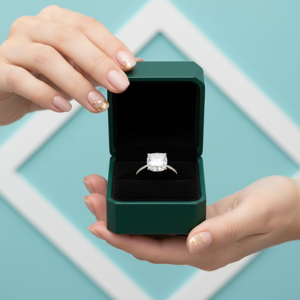 3.0 Ct Round Cut Diamond Option Cow Head Engagement Ring - Evani Naomi Jewelry