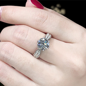 3.0 Ct Round Cut Diamond Engagement Ring-Evani Naomi Jewelry