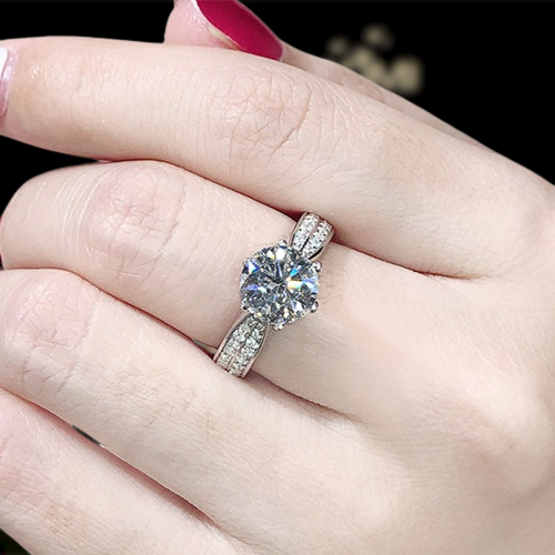 3.0 Ct Round Cut Diamond Engagement Ring-Evani Naomi Jewelry