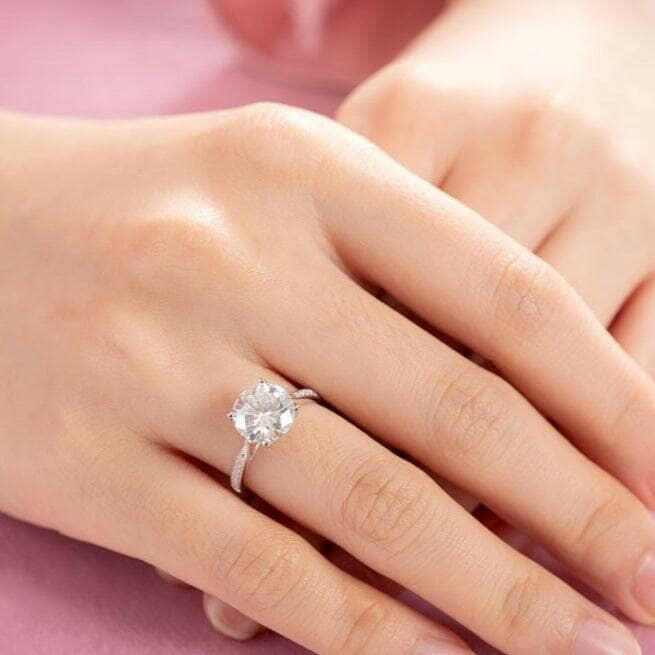 3.0 Ct Round Cut Diamond Engagement Ring-Evani Naomi Jewelry