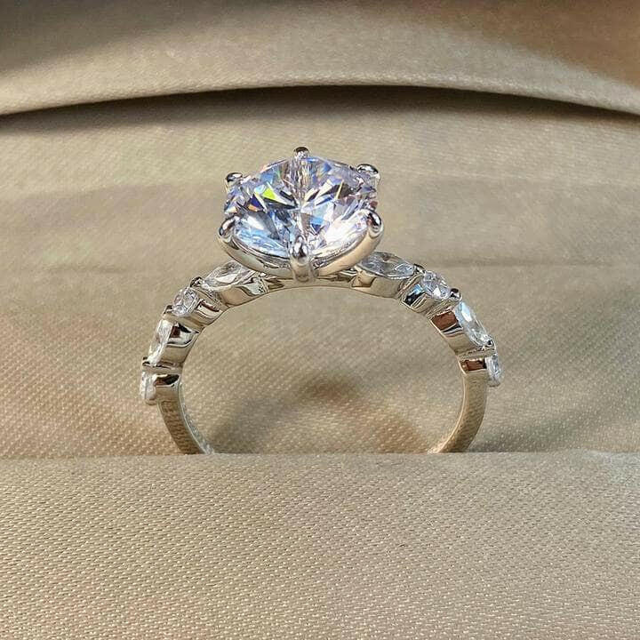 3.0 Ct Round Cut Diamond Engagement Ring-Evani Naomi Jewelry