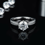 3.0 Ct Round Cut Diamond Engagement Ring-Evani Naomi Jewelry