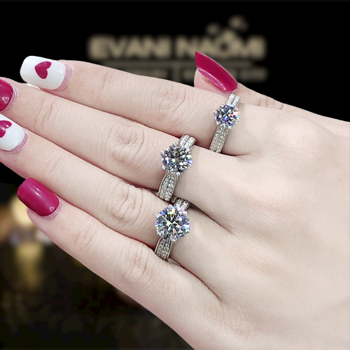 3.0 Ct Round Cut Diamond Engagement Ring-Evani Naomi Jewelry