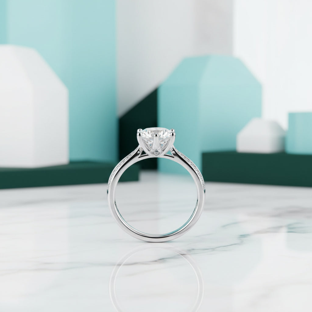 3.0 Ct Round Cut Diamond Engagement Ring-Evani Jewelry