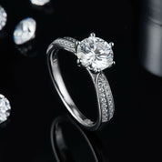 3.0 Ct Round Cut Diamond Engagement Ring-Evani Naomi Jewelry