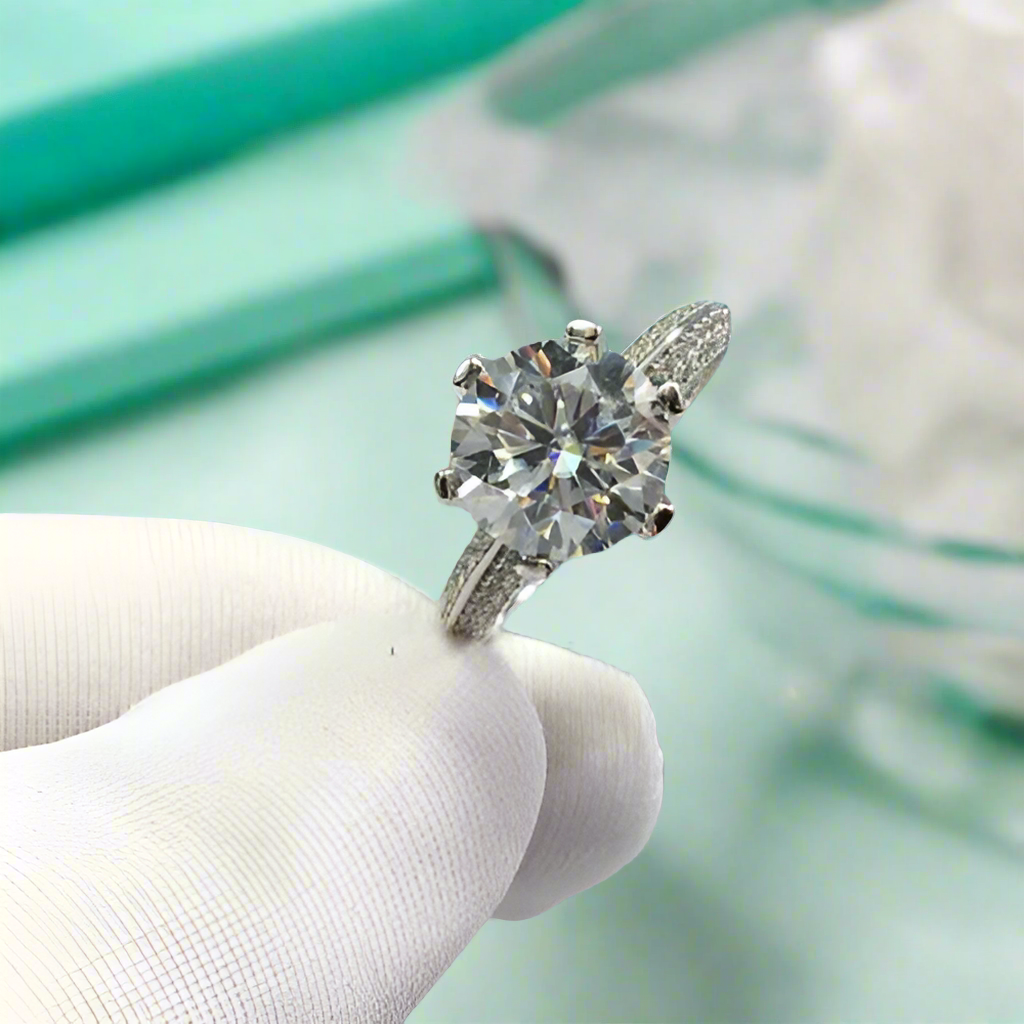 3.0 Ct Round Cut Diamond Engagement Ring-Evani Jewelry