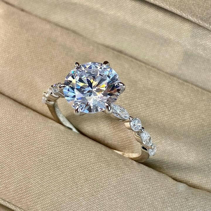 3.0 Ct Round Cut Diamond Engagement Ring-Evani Naomi Jewelry