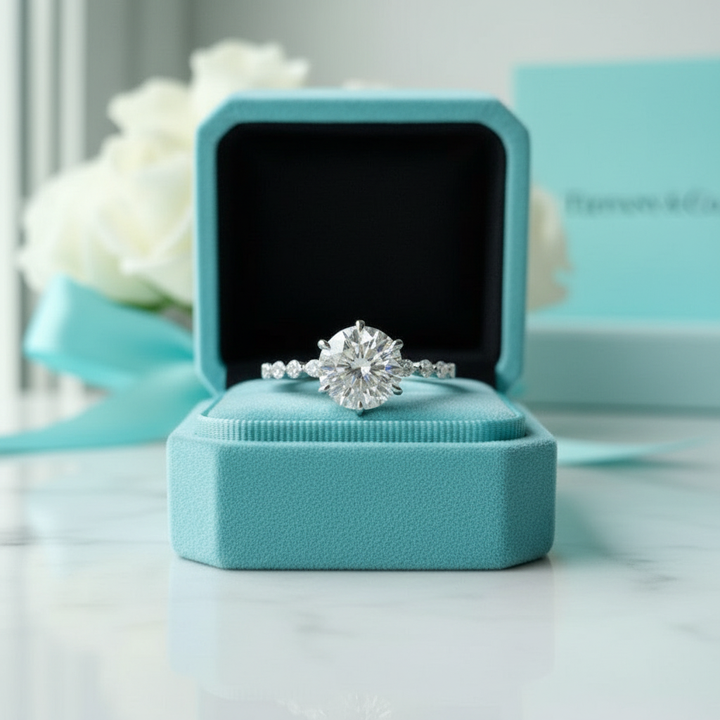 3.0 Ct Round Cut Diamond Engagement Ring-Evani Jewelry