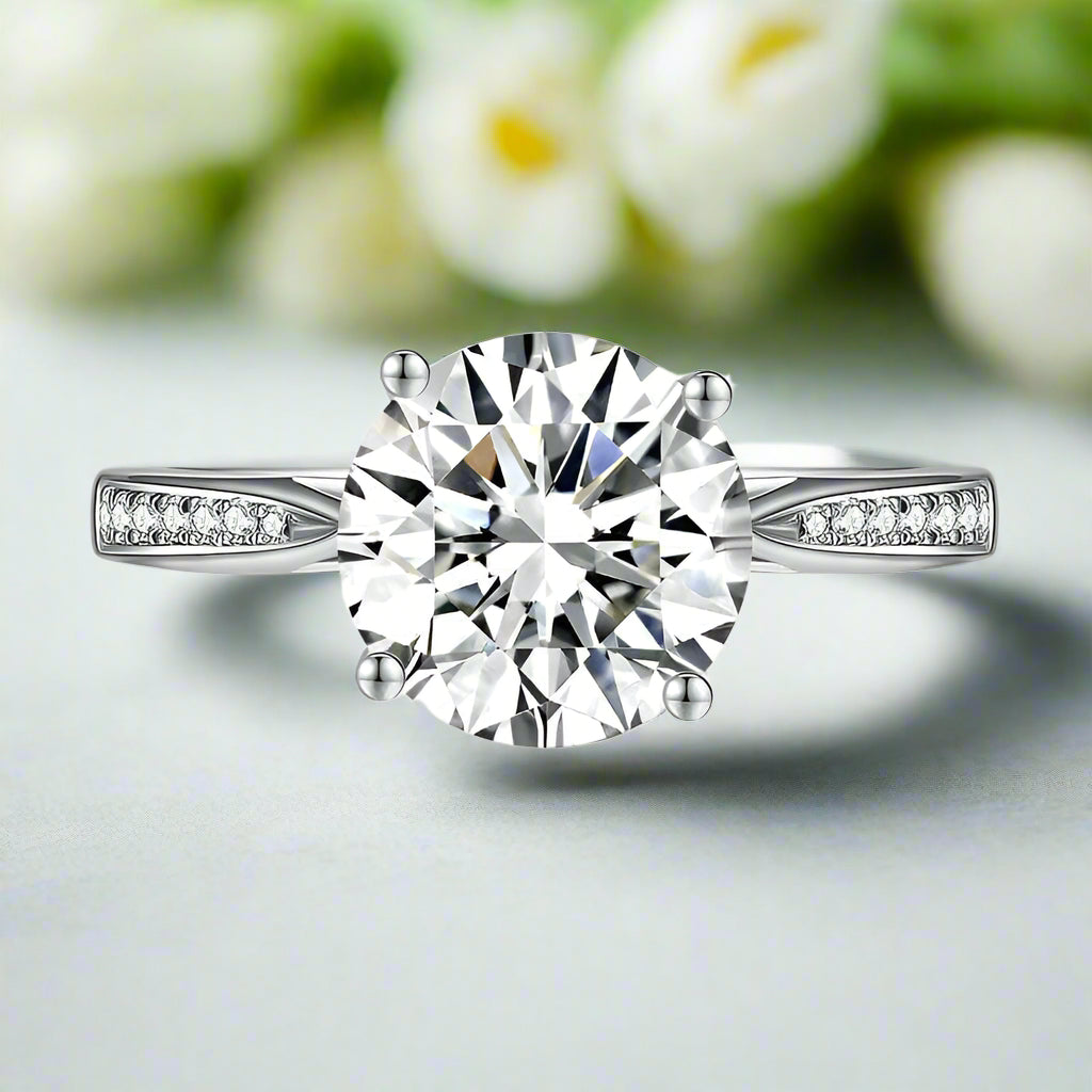 3.0 Ct Round Cut Diamond Engagement Ring-Evani Naomi Jewelry