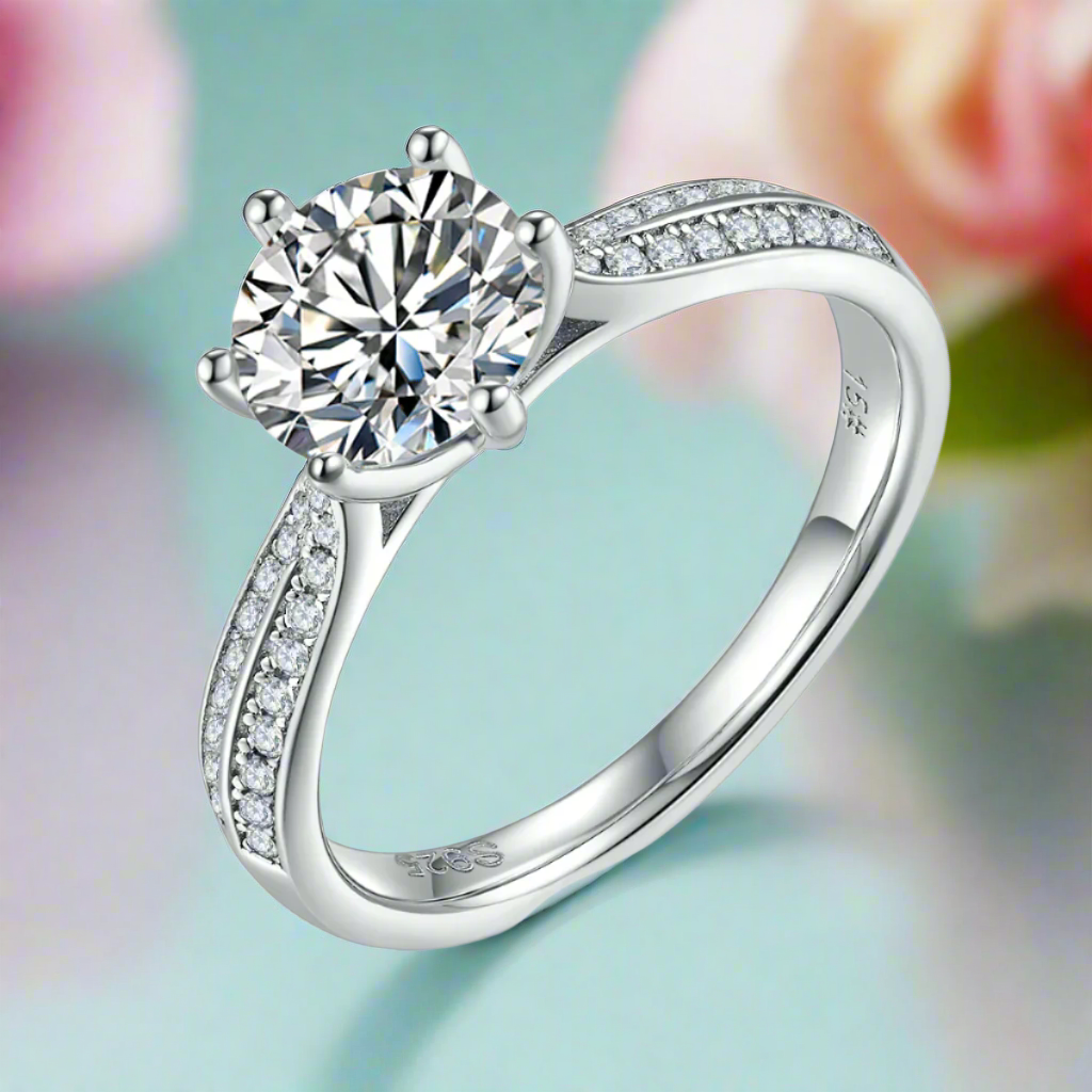 3.0 Ct Round Cut Diamond Engagement Ring-Evani Naomi Jewelry