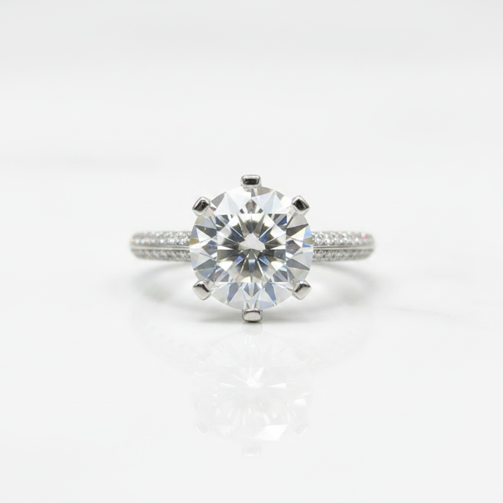 3.0 Ct Round Cut Diamond Option Engagement Ring