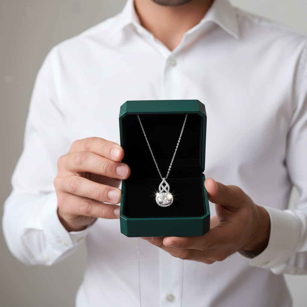 3.0 Ct Round Cut Diamond Option Necklace