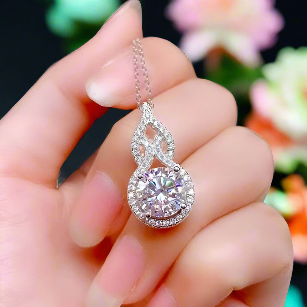 3.0 Ct Round Cut Diamond Necklace-Evani Naomi Jewelry