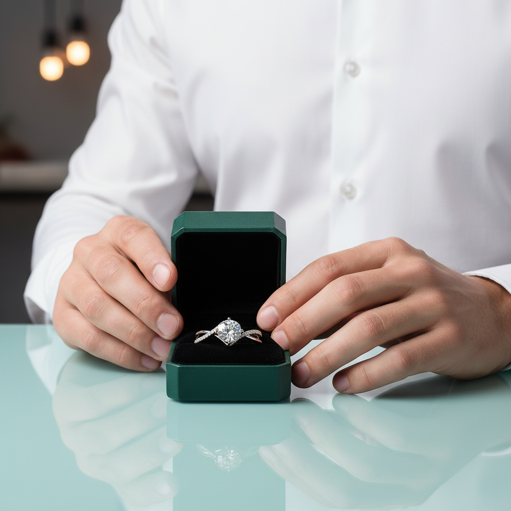 3.0 Ct Round Cut Diamond Option Twisted Bypass Pave Engagement Ring - Evani Naomi Jewelry