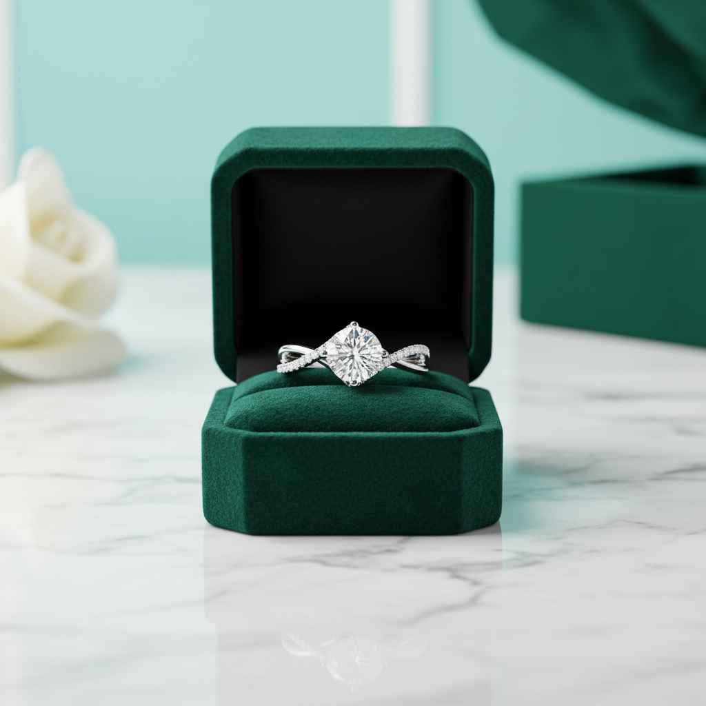 3.0 Ct Round Cut Diamond Option Twisted Bypass Pave Engagement Ring - Evani Naomi Jewelry