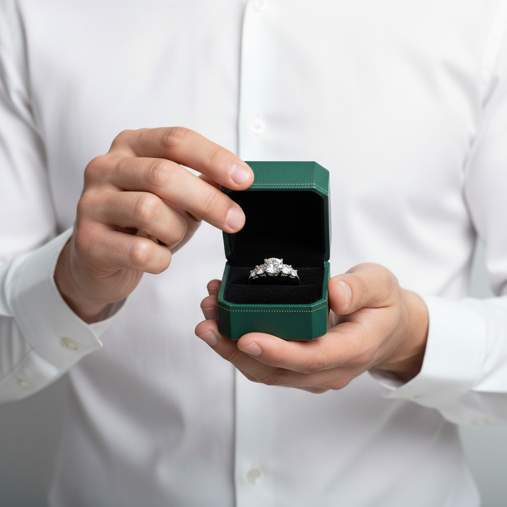 3.0 Ct Round Cut Five Diamond Option Engagement Ring - Evani Naomi Jewelry