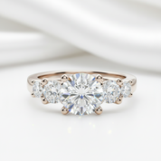 3.0 Ct Round Cut Five Diamond Option Engagement Ring - Evani Naomi Jewelry