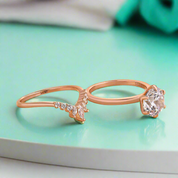 3.0 Ct Round Cut Rose Gold Wedding Ring Set-Evani Naomi Jewelry