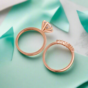 3.0 Ct Round Cut Rose Gold Wedding Ring Set-Evani Naomi Jewelry