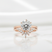 3.0 Ct Round Cut Rose Gold Wedding Ring Set - Evani Naomi Jewelry
