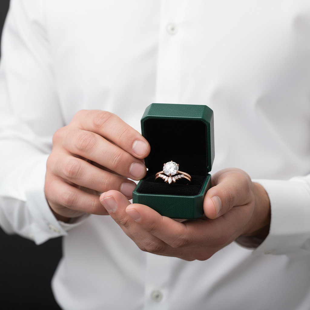 3.0 Ct Round Cut Rose Gold Wedding Ring Set - Evani Naomi Jewelry