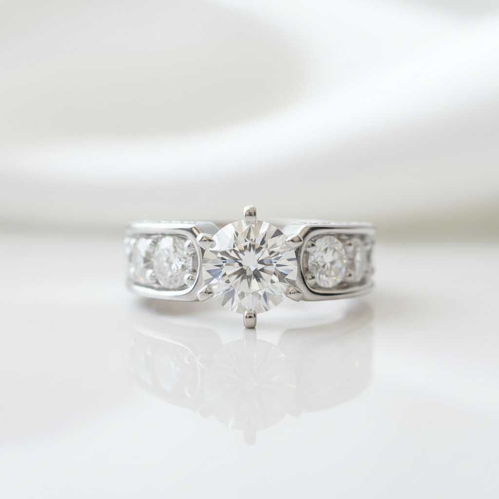 3.0 Ct Round Diamond Option 6 Prong Engagement Ring - Evani Naomi Jewelry