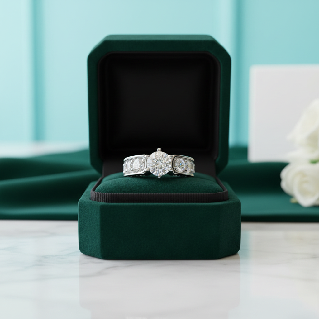 3.0 Ct Round Diamond Option 6 Prong Engagement Ring - Evani Naomi Jewelry