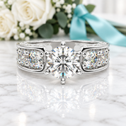 3.0 Ct Round Diamond Option 6 Prong Engagement Ring