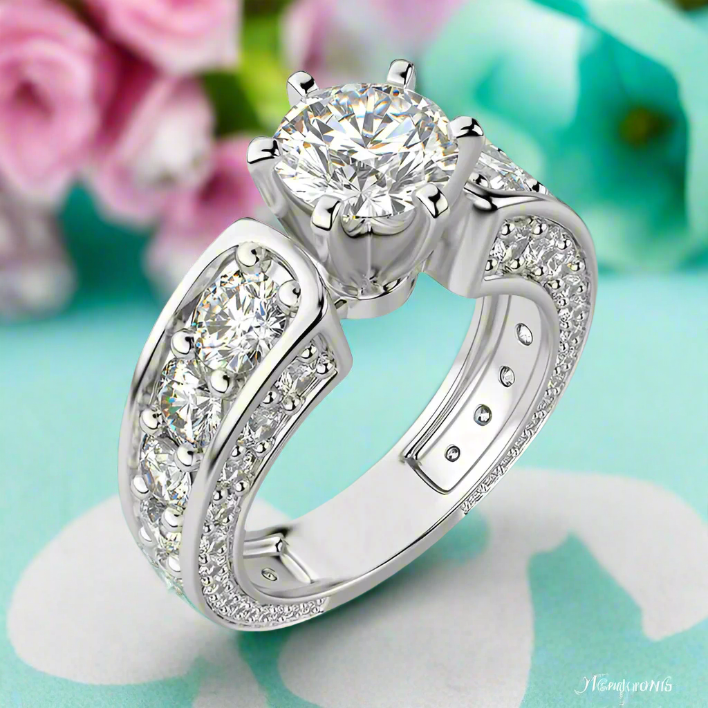 3.0 Ct Round Diamond 6 Prong Engagement Ring-Evani Naomi Jewelry