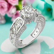 3.0 Ct Round Diamond 6 Prong Engagement Ring-Evani Naomi Jewelry