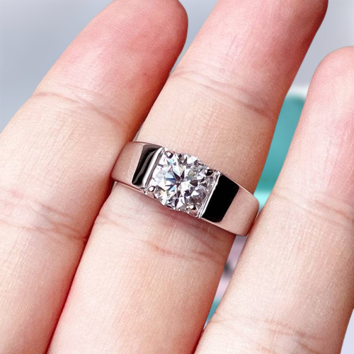 3.0 Ct Round Diamond Adjustable Men's Ring-Evani Jewelry