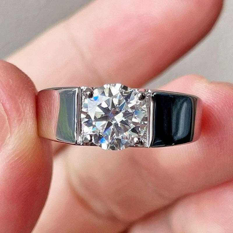 3.0 Ct Round Diamond Adjustable Men's Ring-Evani Jewelry