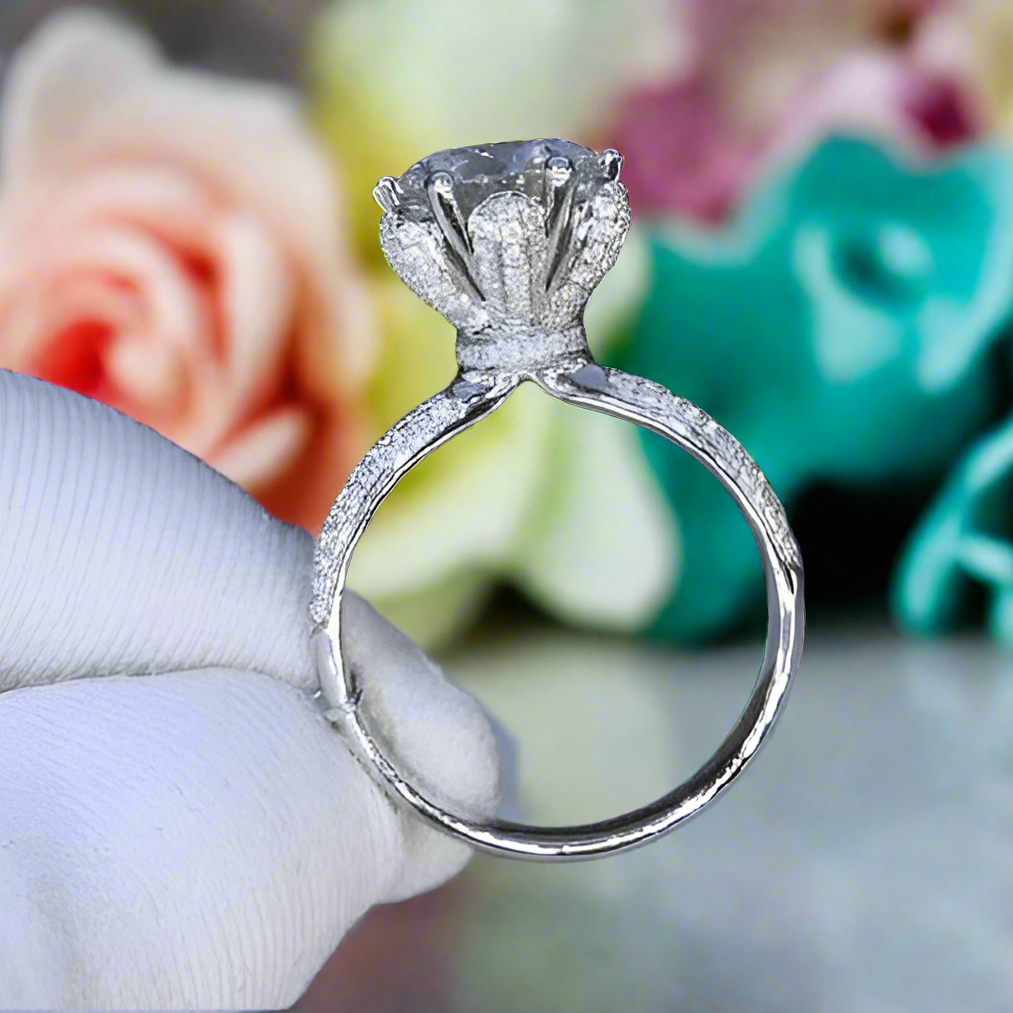 3.0 Ct Round Diamond Bouquet Engagement Ring-Evani Naomi Jewelry