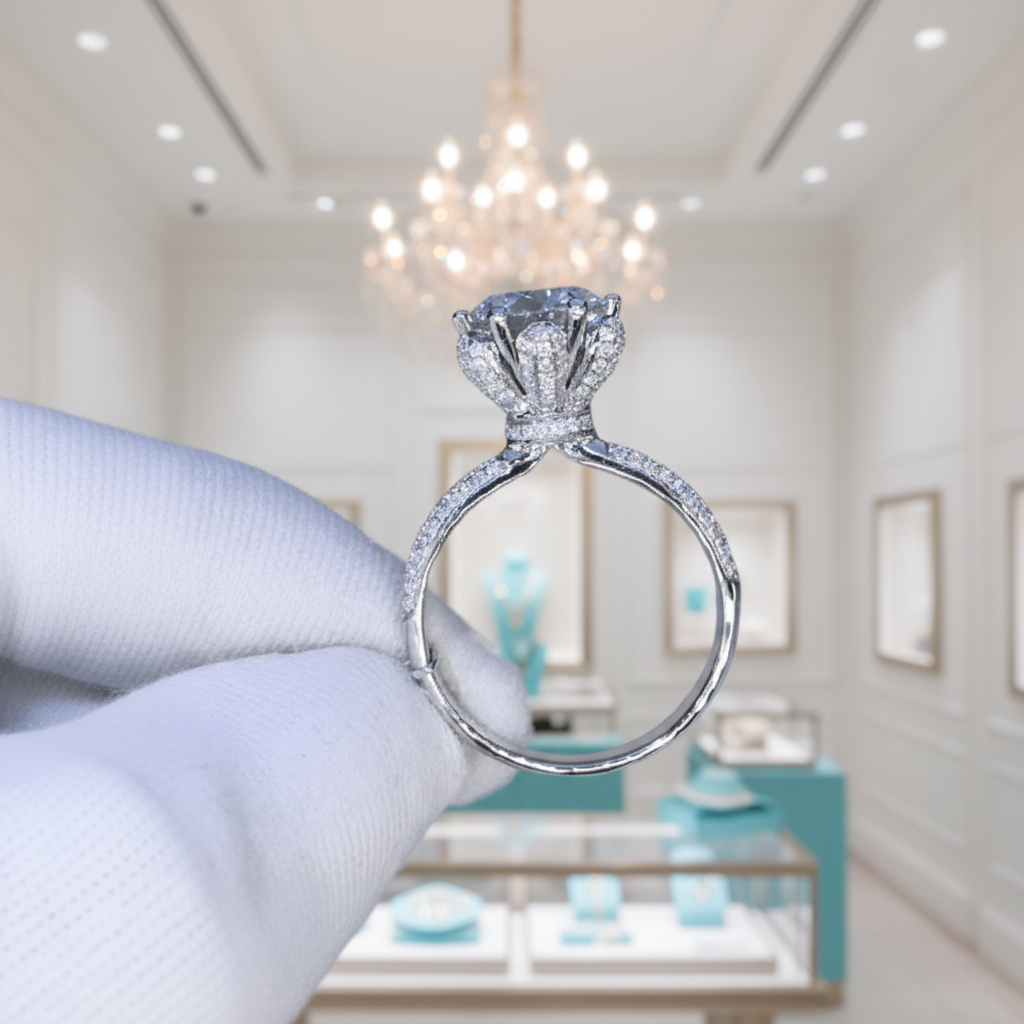 3.0 Ct Round Diamond Bouquet Engagement Ring-Evani Jewelry