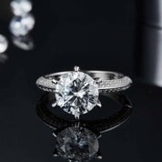 3.0 Ct Round Diamond Engagement Ring-Evani Naomi Jewelry