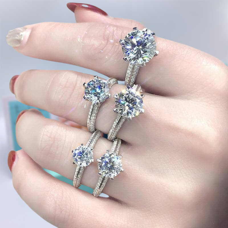 3.0 Ct Round Diamond Engagement Ring-Evani Naomi Jewelry