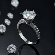 3.0 Ct Round Diamond Engagement Ring-Evani Naomi Jewelry
