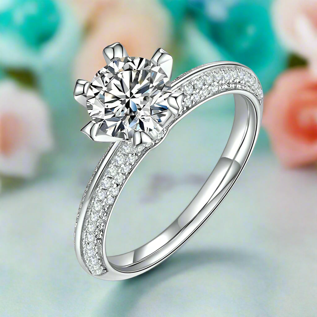 3.0 Ct Round Diamond Engagement Ring-Evani Naomi Jewelry