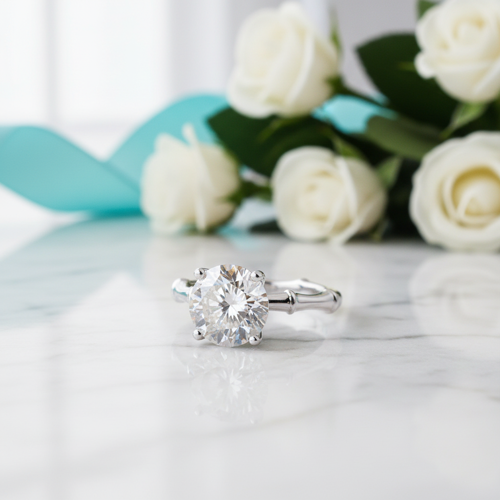 3.0 Ct Round Diamond Solitaire Engagement Ring-Evani Jewelry