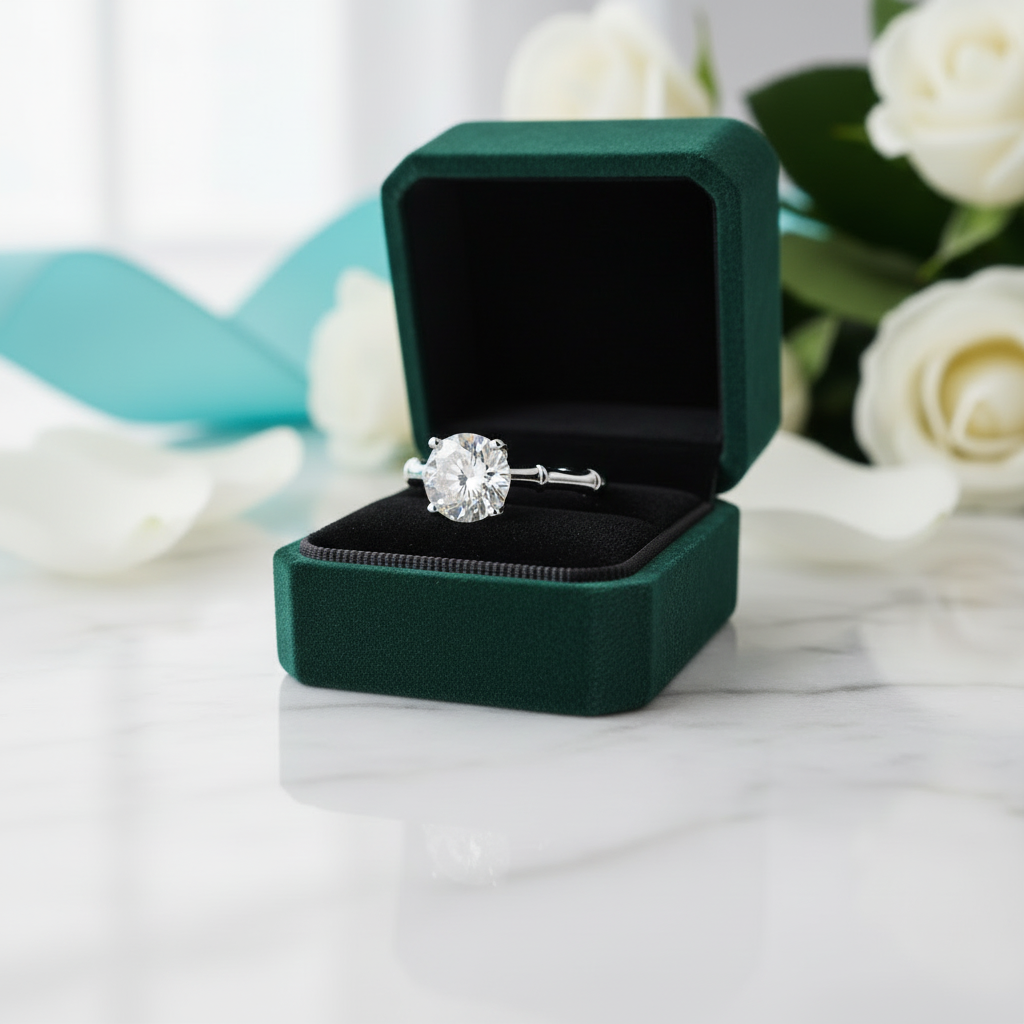 3.0 Ct Round Diamond Option Solitaire Engagement Ring - Evani Naomi Jewelry