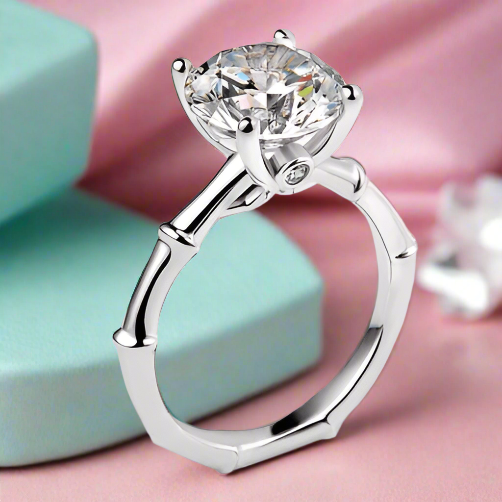 3.0 Ct Round Diamond Solitaire Engagement Ring-Evani Naomi Jewelry
