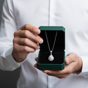 3.0 Ct Round Diamond Option Waterdrop Style Pendant Necklace
