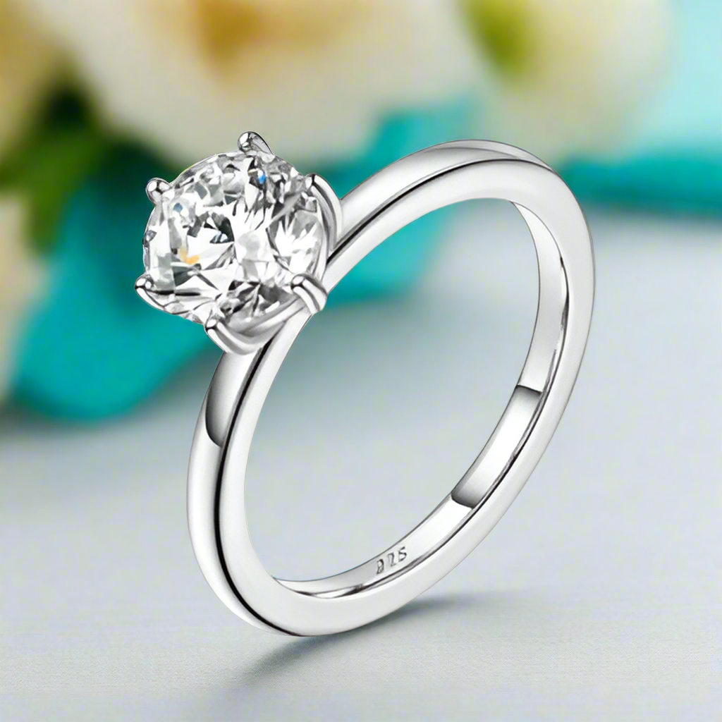 3.0 Ct Round Elegant Solitaire Engagement Ring-Evani Naomi Jewelry