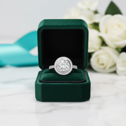 3.0 Ct Round Halo Diamond Option Engagement Ring