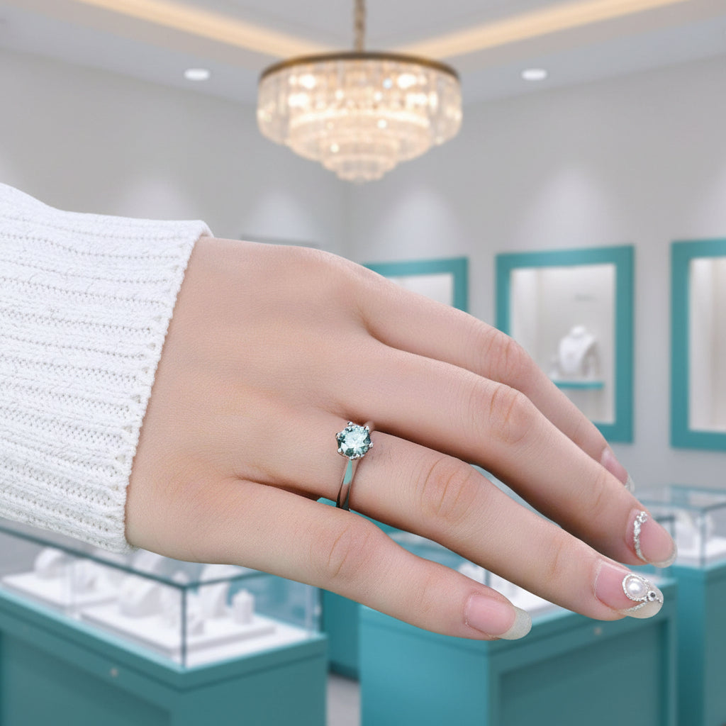 3.0 Ct Round Solitaire Diamond Engagement Ring-Evani Jewelry