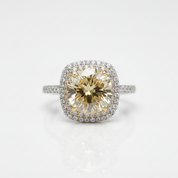 3.0 Ct Round Yellow Diamond Option Classic Halo Engagement Ring