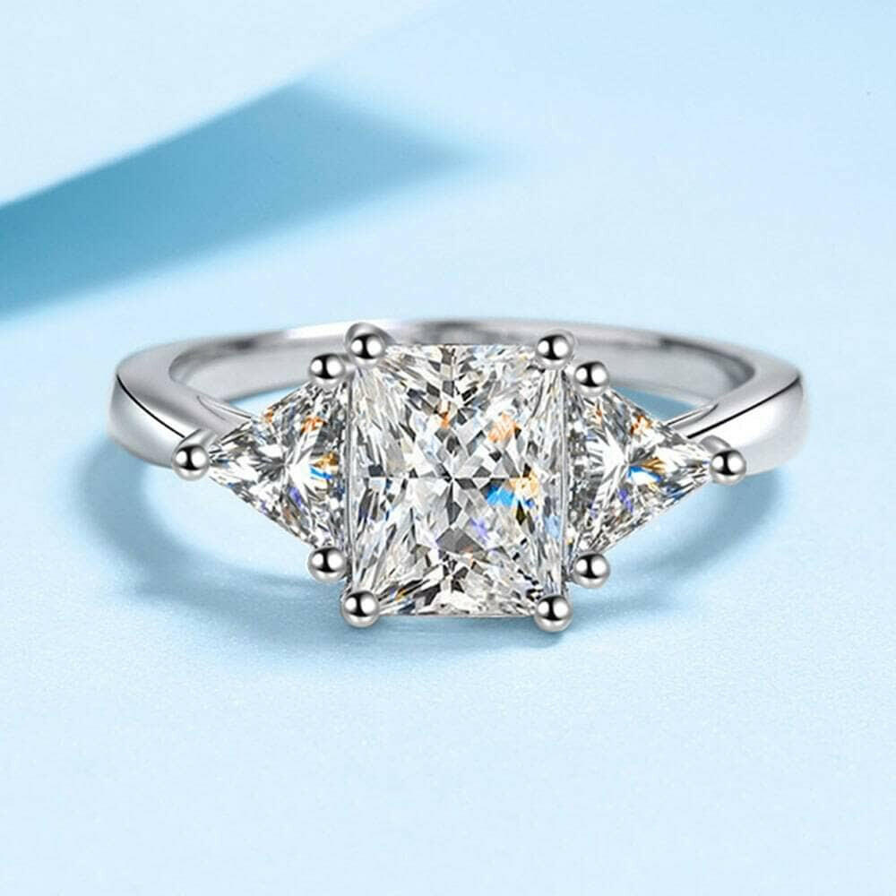 3.0 Ct Three Stone Diamond Engagement Ring-Evani Naomi Jewelry